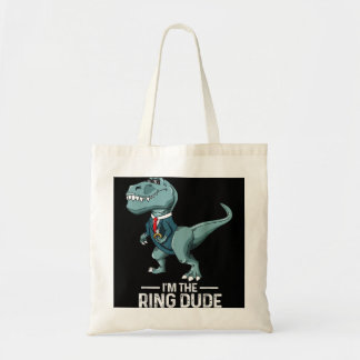 Jongens Ring Bearer T-Rex Dinosaur Wedding Party G Tote Bag