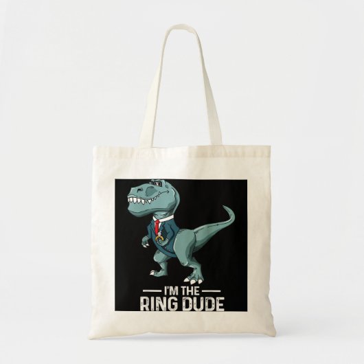 Jongens Ring Bearer T-Rex Dinosaur Wedding Party G Tote Bag (Voorkant)