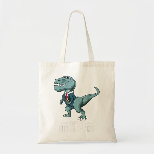 Jongens Ring Bearer T-Rex Dinosaur Wedding Party G Tote Bag (Voorkant)