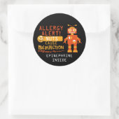 Jongens Robot Boom Nut Pinda Allergie Alert Ronde Sticker (Tas)
