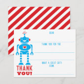 Jongens Robot Vul de lege plek in Dank je Notitiekaartje (Voorkant / Achterkant)