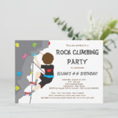 Jongens Rock Klimmen Verjaardag Party Uitnodiginge Kaart (Staand voorkant)