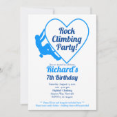 Jongens Rock Klimmen Verjaardagsfeestuitnodiging Kaart (Voorkant)
