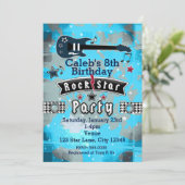 Jongens Rock Star Verjaardag Party Uitnodigingen (Staand voorkant)