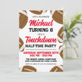 Jongens Rode Football Team Halftime Verjaardagsfee Kaart (Staand voorkant)