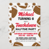 Jongens Rode Football Team Halftime Verjaardagsfee Kaart (Voorkant / Achterkant)