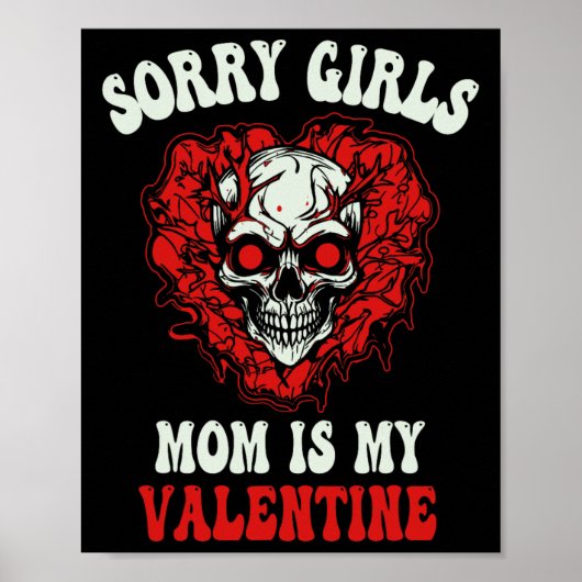 Jongens Rode Geest Schedel Hart Sorry Meisjes Moed Poster (Voorkant)
