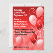 Jongen's Rode Leeftijd-specifieke Birthday Party Kaart (Achterkant)