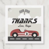 Jongens  Rode Race Auto Verjaardagsfeest Bedankjes Labels (Voorkant)