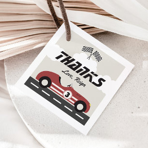 Jongens Rode Race Auto Verjaardagsfeest Bedankjes Labels