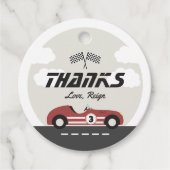 Jongens Rode Race Auto Verjaardagsfeest Bedankjes Labels (Voorkant)