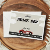 Jongens  Rode Race Auto Verjaardagsfeest Bedankkaart