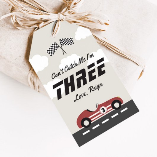 Jongens Rode Race Auto Verjaardagsfeest Favoriet Cadeaulabel