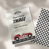 Jongens  Rode Race Auto Verjaardagsfeest Kaart