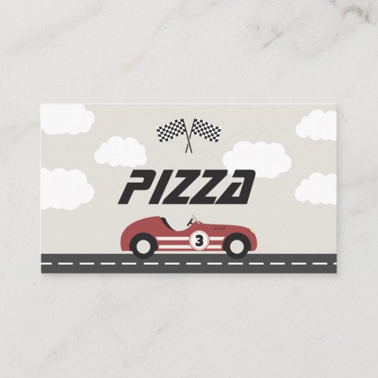 Jongens  Rode Race Auto Verjaardagsfeest Plaatskaartje (Achterkant)