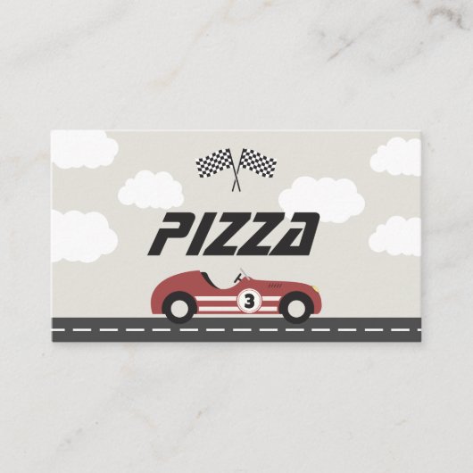 Jongens Rode Race Auto Verjaardagsfeest Plaatskaartje (Voorkant)