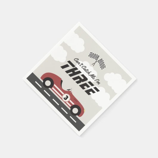 Jongens  Rode Race Auto Verjaardagsfeest Servet (Hoek)