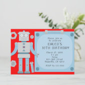 Jongens Rode Robot Aangepaste Verjaardag Party Uit Kaart (Staand voorkant)