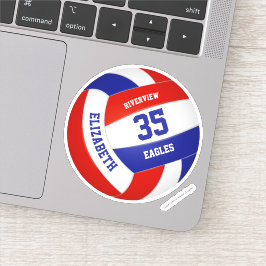 jongens rode witte kleuren volleybal sticker