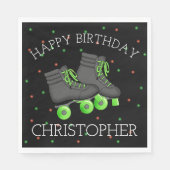 Jongen's Roller Schaats Birthday Servet (Voorkant)