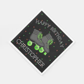 Jongen's Roller Schaats Birthday Servet (Hoek)