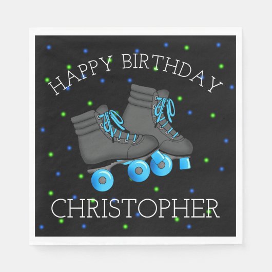 Jongen's Roller Schaats Birthday Servetten (Voorkant)