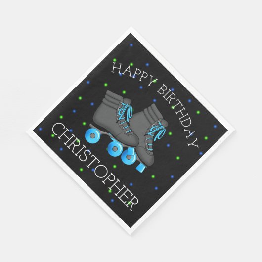 Jongen's Roller Schaats Birthday Servetten (Hoek)