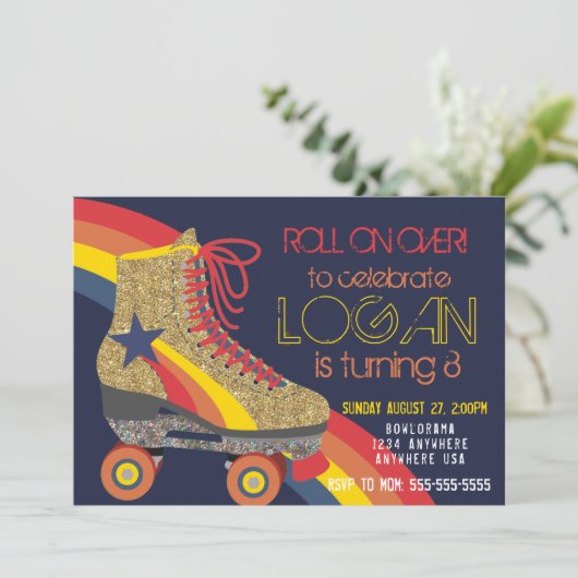 Jongens, rolschaatsen, schaats, rolschijven kaart (Staand voorkant)