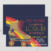 Jongens, rolschaatsen, schaats, rolschijven kaart (Voorkant / Achterkant)