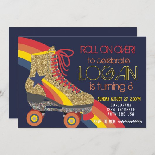 Jongens, rolschaatsen, schaats, rolschijven kaart (Voorkant / Achterkant)