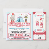 Jongens Rood Blauw Grootste Show Circus Ticket Ver Kaart (Voorkant)