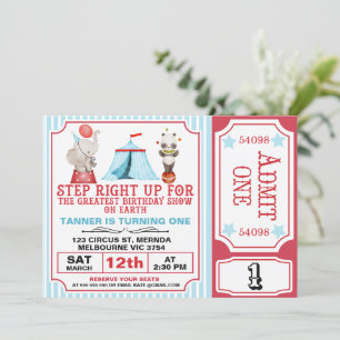 Jongens Rood Blauw Grootste Show Circus Ticket Ver Kaart