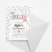 Jongens Rood en Zwart Jump & Bounce Party Uitnodig Kaart