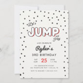 Jongens Rood en Zwart Jump & Bounce Party Uitnodig Kaart (Voorkant)
