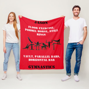 Jongens Rood Gymnastiek Persoonlijke Fleece Dekbed Deken