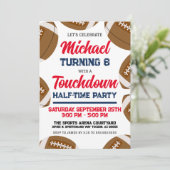 Jongens Rood Wit Blauw Football Team Verjaardagsfe Kaart (Staand voorkant)