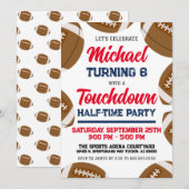 Jongens Rood Wit Blauw Football Team Verjaardagsfe Kaart (Voorkant / Achterkant)