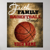 Jongens Room Decor Basketball Persoonlijk Poster (Voorkant)