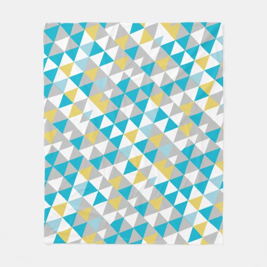 Jongens Room Modern Blue Abstract Triangle Patroon Fleece Deken (Voorkant)