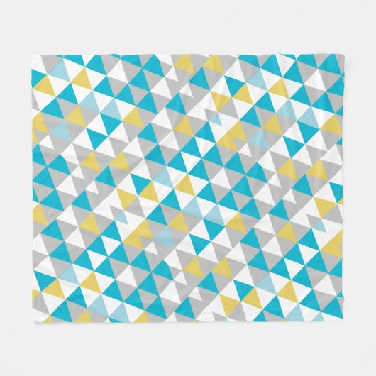 Jongens Room Modern Blue Abstract Triangle Patroon Fleece Deken (Voorkant (Horizontaal))