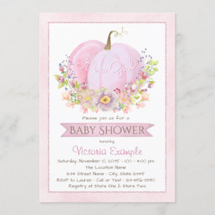 Jongens Roze pomkin Baby Shower-uitvindingen Kaart