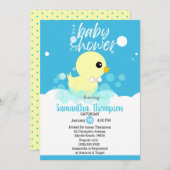 Jongens Rubber Ducky Baby Shower-uitnodigingen Kaart (Voorkant / Achterkant)
