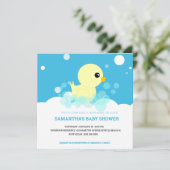 Jongens Rubber Ducky Baby Shower-uitnodigingen Kaart (Staand voorkant)