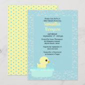 Jongens Rubber Ducky Baby Shower-uitnodigingen Kaart (Voorkant / Achterkant)