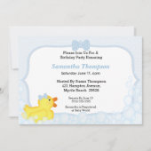 Jongens Rubber Ducky Baby Shower-uitnodigingen Kaart (Voorkant)