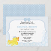 Jongens Rubber Ducky Baby Shower-uitnodigingen Kaart (Voorkant / Achterkant)