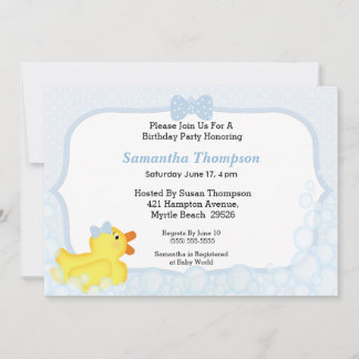 Jongens Rubber Ducky Baby Shower-uitnodigingen Kaart