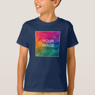 Jongens Ruiten toevoegen Afbeelding Tekst Navy Blu T-shirt