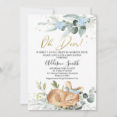 Jongens Rustiek Groen Bladgroen Oh Herten Baby sho Kaart (Voorkant)