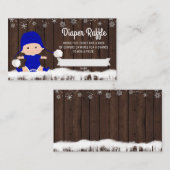 Jongens Rustieke Sneeuwvlok Luier Raffle Tickets Informatiekaartje (Voorkant / Achterkant)